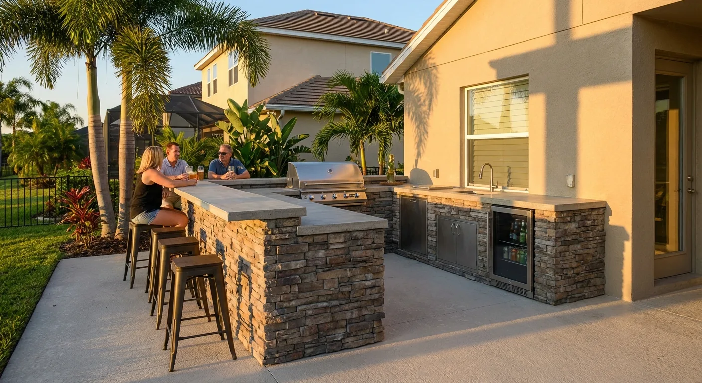 concrete patio outdoor kitchen Brooksville FL