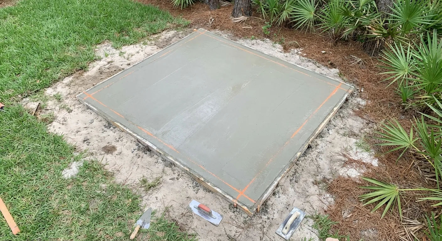 concrete slab shed foundation Brooksville FL